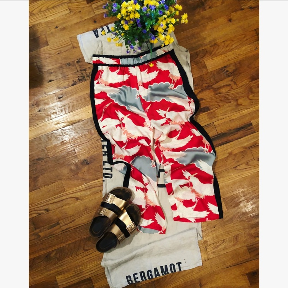 💎SALE💎🦆 Stunning Crane Printed Wise Leg Pant